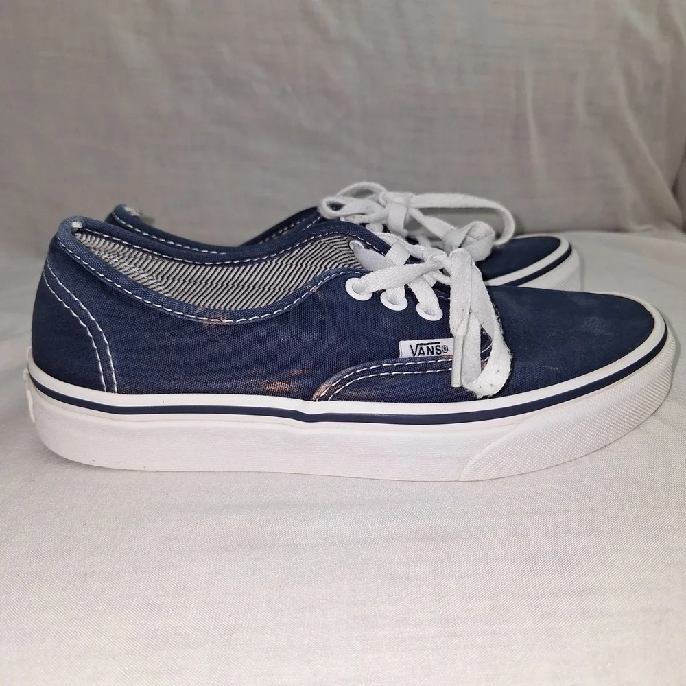 Y2k Retro Americana Vans Navy Blue Men 4.5 Women's 6 Authentic Low Top Sneakers